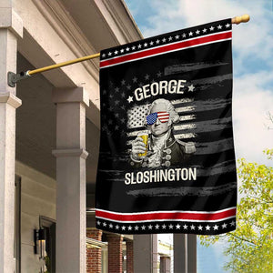 George Sloshington Washington Garden Flag 4th of July America Flag Beer TS14 Distressed Black Red Print Your Wear