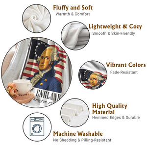 Funny George Washington 1776 Throw Blanket 4th July Suck-It England TS14 Print Your Wear