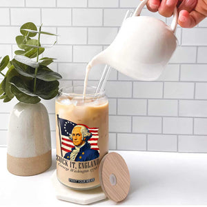 Funny George Washington 1776 Glass Can 4th July Suck-It England TS14 Print Your Wear