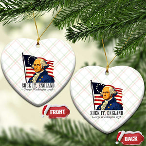 Funny George Washington 1776 Ceramic Ornament 4th July Suck-It England TS14 Print Your Wear