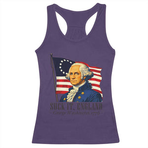 Funny George Washington 1776 Racerback Tank Top 4th July Suck-It England TS14 Purple Print Your Wear