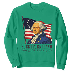 Funny George Washington 1776 Sweatshirt 4th July Suck-It England TS14 Irish Green Print Your Wear