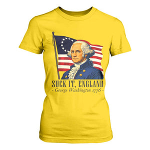 Funny George Washington 1776 T Shirt For Women 4th July Suck-It England TS14 Daisy Print Your Wear