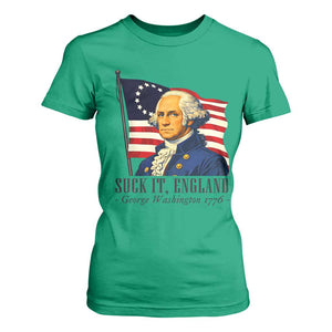 Funny George Washington 1776 T Shirt For Women 4th July Suck-It England TS14 Irish Green Print Your Wear