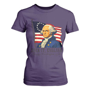 Funny George Washington 1776 T Shirt For Women 4th July Suck-It England TS14 Purple Print Your Wear