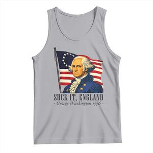 Funny George Washington 1776 Tank Top 4th July Suck-It England TS14 Athletic Heather Print Your Wear