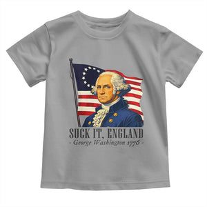 Funny George Washington 1776 Toddler T Shirt 4th July Suck-It England TS14 Sport Gray Print Your Wear