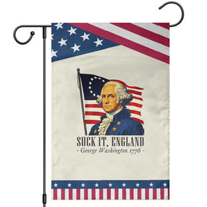 Funny George Washington 1776 Garden Flag 4th July Suck-It England TS14 Modern Beige Blue Print Your Wear