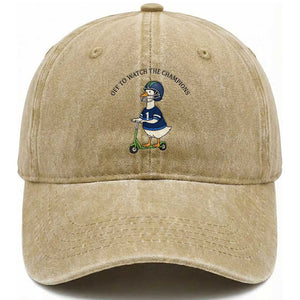 Funny Seattle Goose 2026 Washed Cotton Baseball Cap Off To Watch The Champions TS14 Washed Cap Universal Fit Khaki Print Your Wear