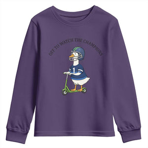Funny Seattle Goose 2026 Youth Sweatshirt Off To Watch The Champions TS14 Purple Print Your Wear