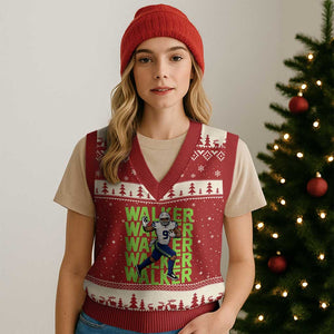 Seattle Championship 2026 V-Neck Knit Sweater Vest TS14 Red Beige Print Your Wear