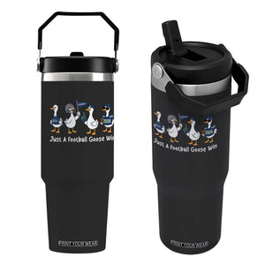 Seattle 2026 Flip Straw Tumbler Just A Football Goose Win TS14 One Size: 30 oz Black Print Your Wear