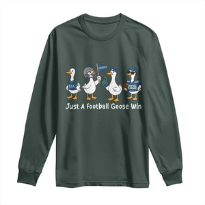 Seattle 2026 Long Sleeve Shirt Just A Football Goose Win TS14 Dark Forest Green Print Your Wear