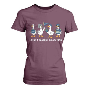 Seattle 2026 T Shirt For Women Just A Football Goose Win TS14 Maroon Print Your Wear