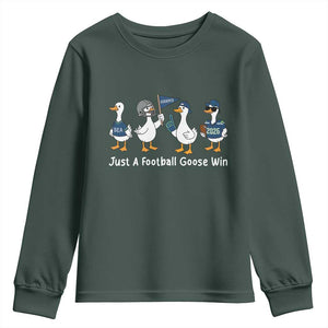 Seattle 2026 Youth Sweatshirt Just A Football Goose Win TS14 Dark Forest Green Print Your Wear