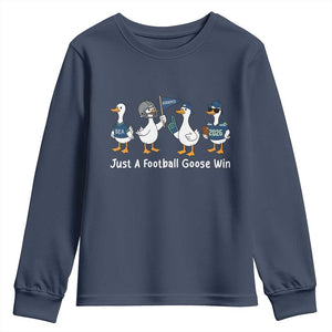 Seattle 2026 Youth Sweatshirt Just A Football Goose Win TS14 Navy Print Your Wear