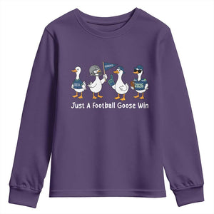 Seattle 2026 Youth Sweatshirt Just A Football Goose Win TS14 Purple Print Your Wear