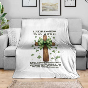Faith Over Luck St Patrick's Day Throw Blanket Christian Jesus Bible Verse Psalm 23 TS14 Print Your Wear