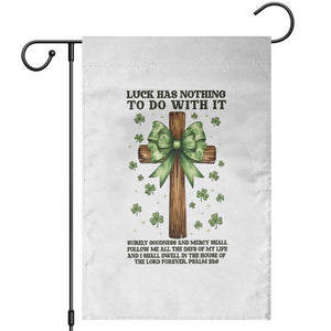 Faith Over Luck St Patrick's Day Garden Flag Christian Jesus Bible Verse Psalm 23 TS14 White Print Your Wear