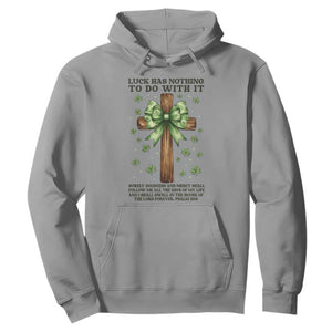 Faith Over Luck St Patrick's Day Hoodie Christian Jesus Bible Verse Psalm 23 TS14 Sport Gray Print Your Wear