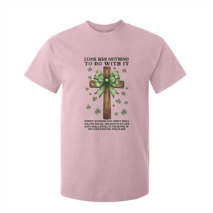Faith Over Luck St Patrick's Day T Shirt For Kid Christian Jesus Bible Verse Psalm 23 TS14 Light Pink Print Your Wear
