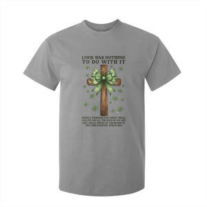 Faith Over Luck St Patrick's Day T Shirt For Kid Christian Jesus Bible Verse Psalm 23 TS14 Sport Gray Print Your Wear