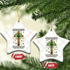 Faith Over Luck St Patrick's Day Ceramic Ornament Christian Jesus Bible Verse Psalm 23 TS14 Print Your Wear