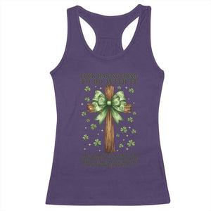 Faith Over Luck St Patrick's Day Racerback Tank Top Christian Jesus Bible Verse Psalm 23 TS14 Purple Print Your Wear