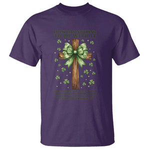 Faith Over Luck St Patrick's Day T Shirt Christian Jesus Bible Verse Psalm 23 TS14 Purple Print Your Wear