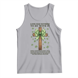 Faith Over Luck St Patrick's Day Tank Top Christian Jesus Bible Verse Psalm 23 TS14 Athletic Heather Print Your Wear