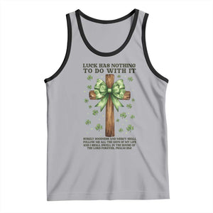 Faith Over Luck St Patrick's Day Tank Top Christian Jesus Bible Verse Psalm 23 TS14 Athletic Heather Black Print Your Wear