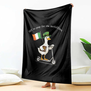 Funny Goose Christian St Patrick's Day Throw Blanket Off To Pray For The Kerfufflers TS14 Print Your Wear