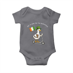 Funny Goose Christian St Patrick's Day Baby Onesie Off To Pray For The Kerfufflers TS14 Charcoal Print Your Wear