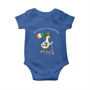 Funny Goose Christian St Patrick's Day Baby Onesie Off To Pray For The Kerfufflers TS14 Royal Blue Print Your Wear