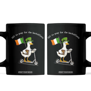 Funny Goose Christian St Patrick's Day Coffee Mug Off To Pray For The Kerfufflers TS14 Black Print Your Wear