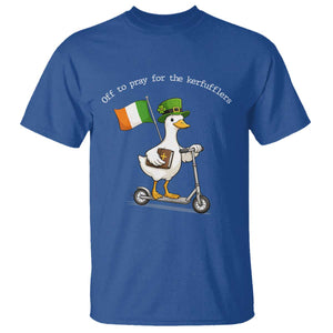 Funny Goose Christian St Patrick's Day T Shirt Off To Pray For The Kerfufflers TS14 Royal Blue Print Your Wear