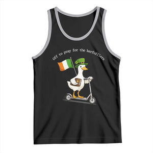 Funny Goose Christian St Patrick's Day Tank Top Off To Pray For The Kerfufflers TS14 Black Athletic Heather Print Your Wear