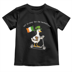 Funny Goose Christian St Patrick's Day Toddler T Shirt Off To Pray For The Kerfufflers TS14 Black Print Your Wear