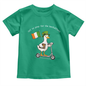 Funny Goose Christian St Patrick's Day Toddler T Shirt Off To Pray For The Kerfufflers TS14 Irish Green Print Your Wear