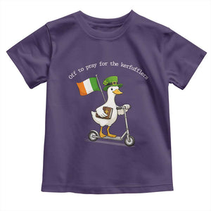 Funny Goose Christian St Patrick's Day Toddler T Shirt Off To Pray For The Kerfufflers TS14 Purple Print Your Wear