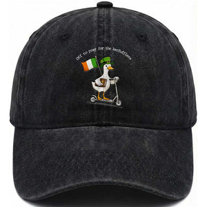 Funny Goose Christian St Patrick's Day Washed Cotton Baseball Cap Off To Pray For The Kerfufflers TS14 Washed Cap Universal Fit Black Print Your Wear