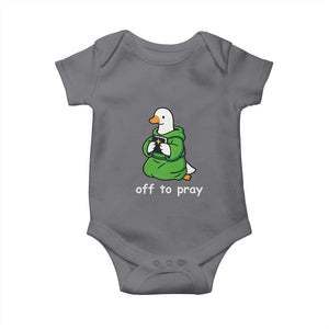 Christian Goose St Patrick's Day Baby Onesie Off To Pray TS14 Charcoal Print Your Wear