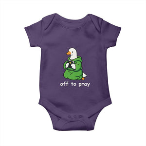 Christian Goose St Patrick's Day Baby Onesie Off To Pray TS14 Purple Print Your Wear