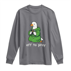 Christian Goose St Patrick's Day Long Sleeve Shirt Off To Pray TS14 Charcoal Print Your Wear