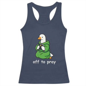 Christian Goose St Patrick's Day Racerback Tank Top Off To Pray TS14 Navy Print Your Wear
