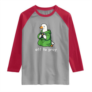 Christian Goose St Patrick's Day Raglan Shirt Off To Pray TS14 Sport Gray Red Print Your Wear