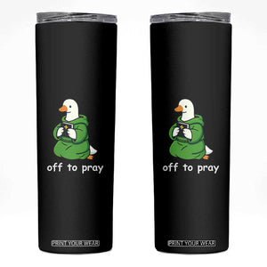 Christian Goose St Patrick's Day Skinny Tumbler Off To Pray TS14 Black Print Your Wear