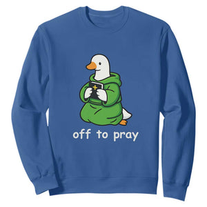 Christian Goose St Patrick's Day Sweatshirt Off To Pray TS14 Royal Blue Print Your Wear