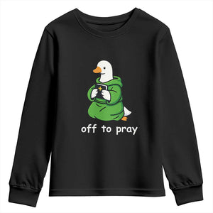 Christian Goose St Patrick's Day Youth Sweatshirt Off To Pray TS14 Black Print Your Wear