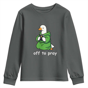 Christian Goose St Patrick's Day Youth Sweatshirt Off To Pray TS14 Dark Heather Print Your Wear